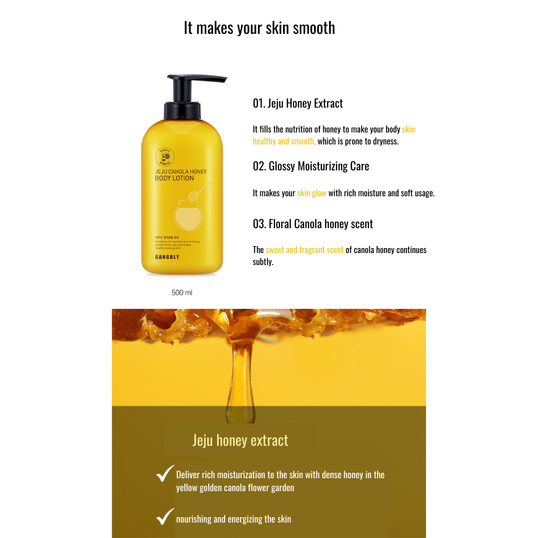 [GANGBLY] Jeju Canola Honey Body Lotion