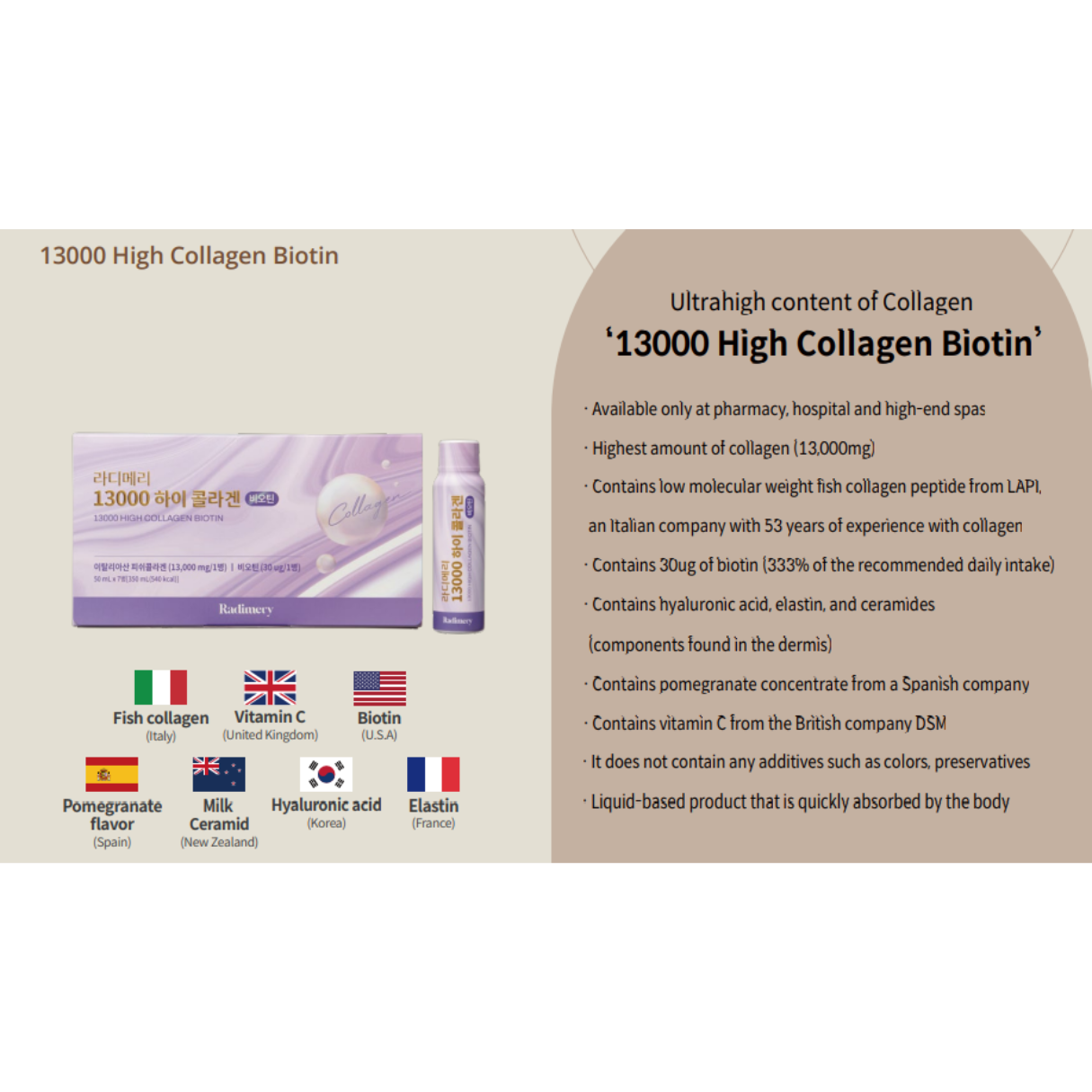 [RADIMERY] 13000 High Collagen Biotin
